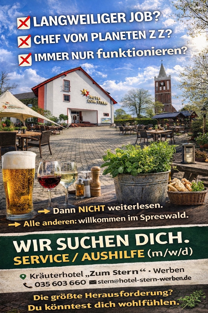 Stellenangebote im Kräuterhotel Stern Werben